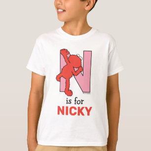 Camiseta Elmo Alphabet   N Rosa