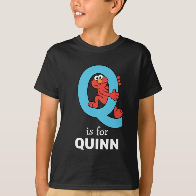 Camiseta Elmo Alphabet | Q Azul (Frente)