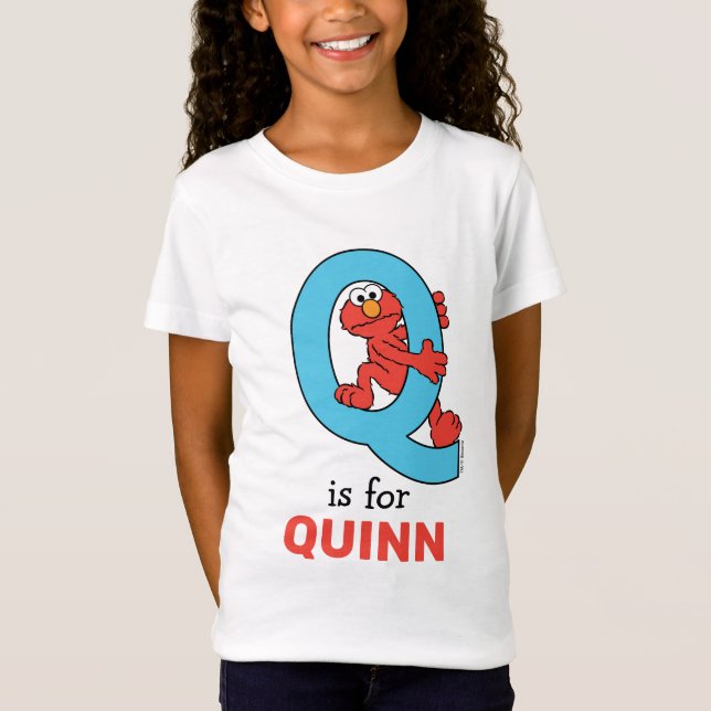 Camiseta Elmo Alphabet | Q Azul (Frente)
