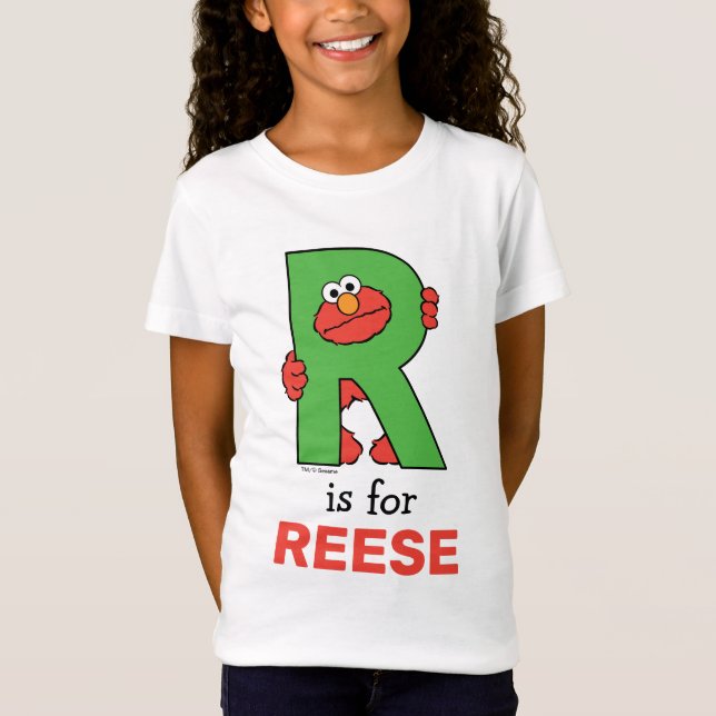Camiseta Elmo Alphabet | R Verde (Frente)