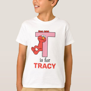 Camiseta Elmo Alphabet   T Rosa