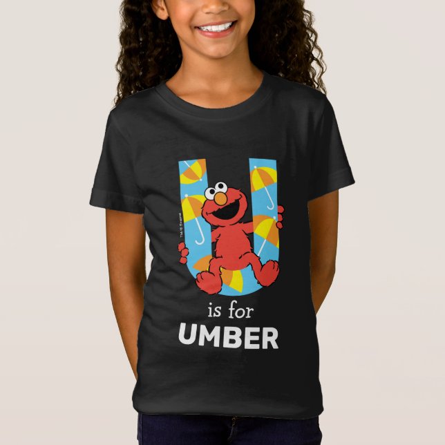 Camiseta Elmo Alphabet | U Guarda-chuva (Frente)