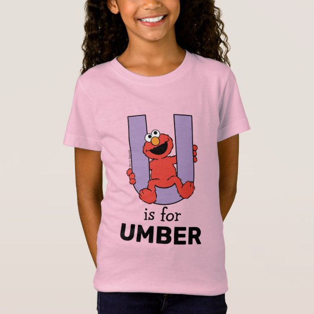 Camiseta Elmo Alphabet | U Roxo (Frente)