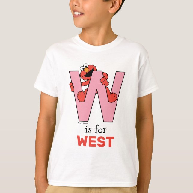 Camiseta Elmo Alphabet | W Rosa (Frente)