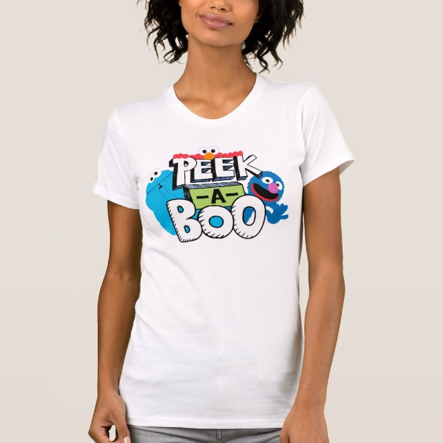 Camiseta Elmo, Cookie e Grover| Peek-a-Boo (Frente)