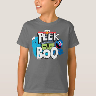 Camiseta Elmo, Cookie e Grover   Peek-a-Boo