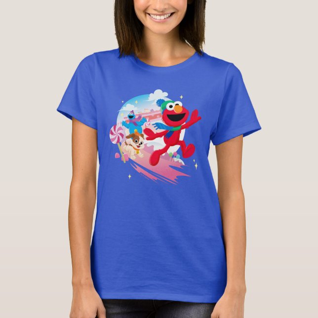 Camiseta Elmo, Tango e Cookie Monster | Melhor Natal de Tod (Frente)