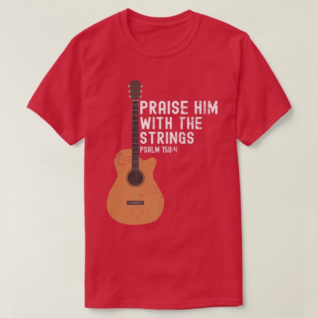 Camiseta Elogia-O Com As Cordas PSALM 1504Western Guit (Frente do Design)