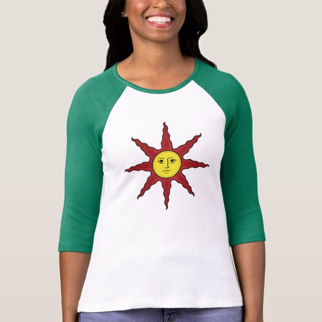 Camiseta Elogie o t-shirt da Capa de Sun 3/4 (Frente)