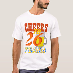 Camiseta Elogios a 26 anos de feliz aniversario da cerveja