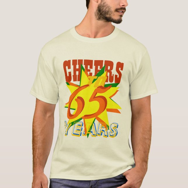 Camiseta Elogios a 65 anos de festa de aniversário (Frente)