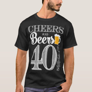 Camiseta Elogios e cervejas aos 40 anos o t-shirt de homens
