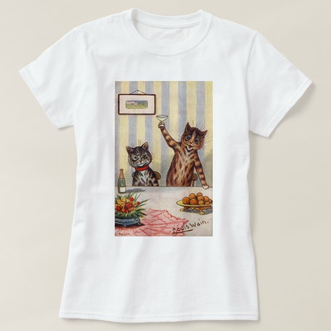 Camiseta Elogios gato, Louis Wain (Frente do Design)