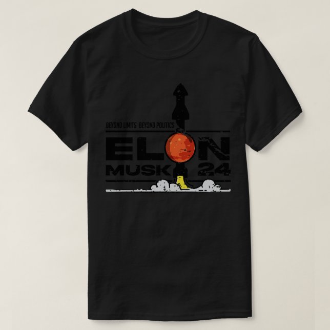 Camiseta Elon Musck para 2024 - Design em dificuldades (Frente do Design)