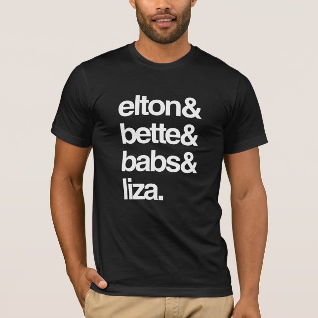 Camiseta Elton Bette Babs e Liza (Frente)