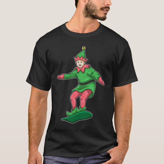 Camiseta Elves Christmas Snowboard (Frente)