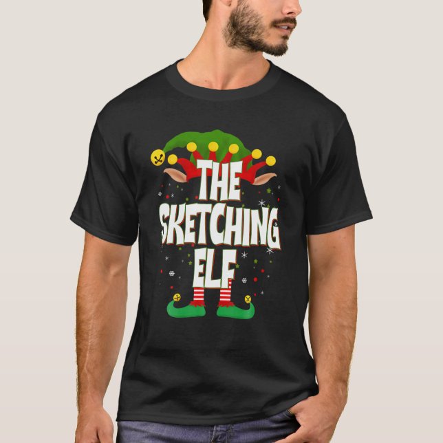 Camiseta Elves Group The Sketching Elf Christmas (Frente)