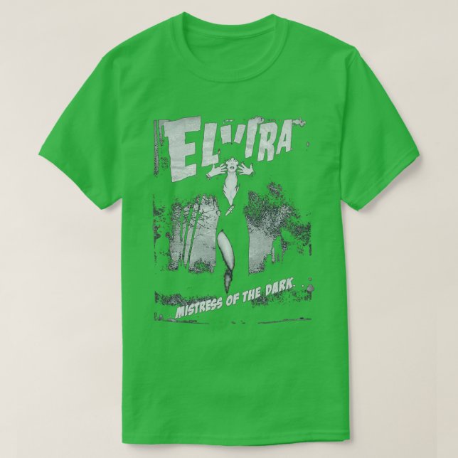 Camiseta Elvira Cinza Zombie (Frente do Design)
