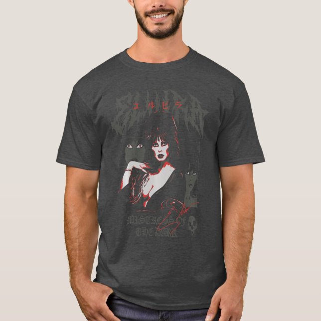 Camiseta Elvira Mistress of the Dark Collage Poster HorrorV (Frente)