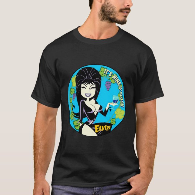 Camiseta Elvira Witch It S Wine O Clock 85 (Frente)