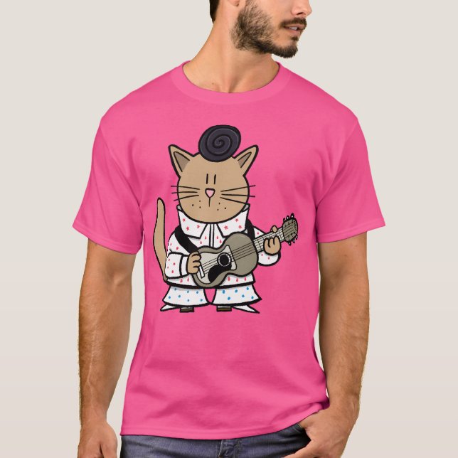 Camiseta Elvis Cat - Rock'N'Roll Design (Frente)