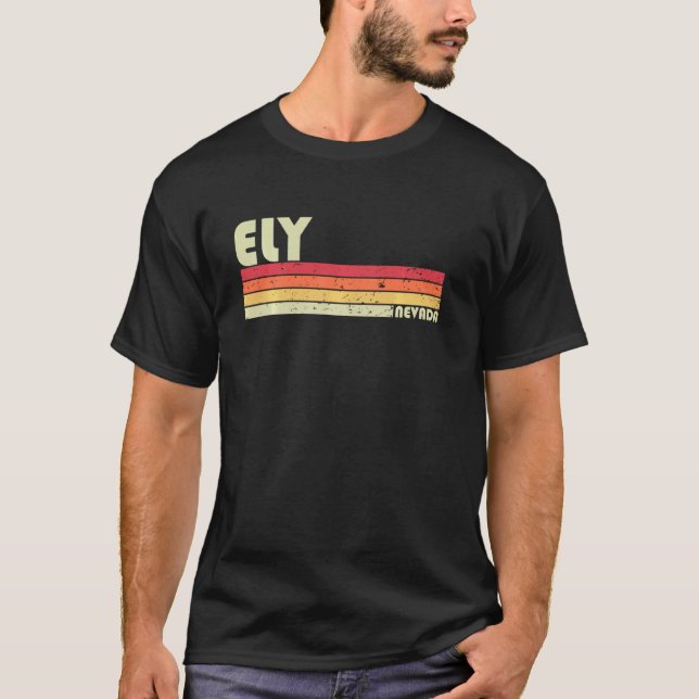 Camiseta Ely Nv Nevada Funny City Home Roots Retro 70s 80s (Frente)