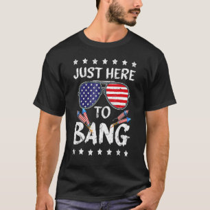 Camiseta Em 4 de julho, estou aqui para bater na bandeira a