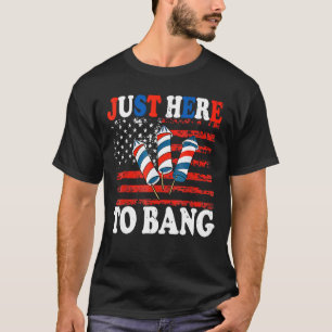 Camiseta Em 4 de julho, estou aqui para fazer fogo de artif