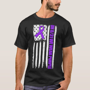 Camiseta Em 831 Usamos Bandeira EUA Roxa Droga Sobredosagem