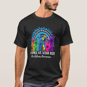 Camiseta Em Abril Eu Uso Azul Mês de Conscientização do Aut