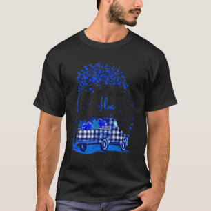 Camiseta Em Abril Nós Usamos Caminhão de Enigma Azul Consci
