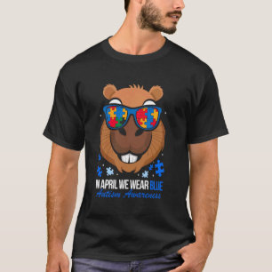 Camiseta Em Abril Usamos Azul Capivara Conscientização do A