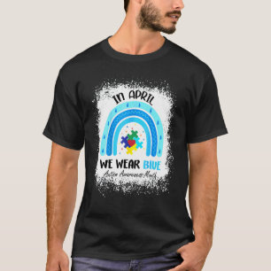 Camiseta Em Abril Usamos Azul Mês de Conscientização do Aut