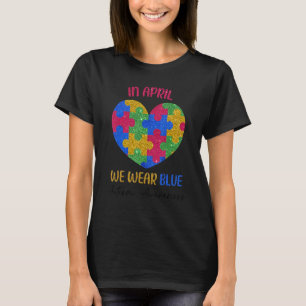 Camiseta Em abril usamos azul Mês de Conscientização do Aut