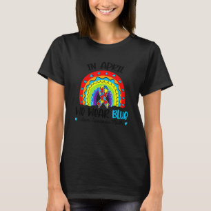 Camiseta Em Abril Usamos Azul Puzzle Arco-íris de Conscienc