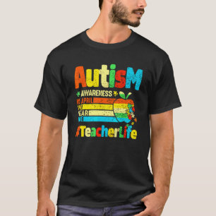 Camiseta Em Abril Usamos Azul Puzzle Vida de Professora Aut