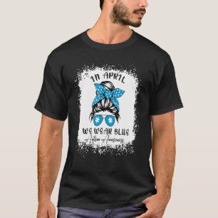 Camiseta Em Abril Usamos Laço Azul Desarrumado Conscientiza