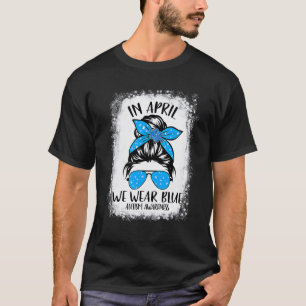 Camiseta Em Abril Usamos Laço Azul Professora Autismo Des