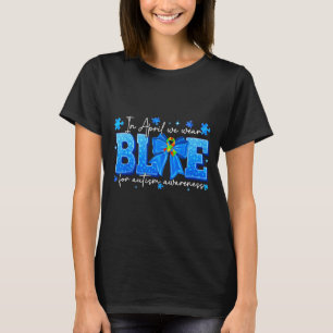 Camiseta em abril use azul para mulheres conscientização do