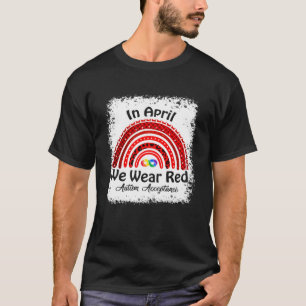 Camiseta Em abril Use Vermelho Aceitação Arco-íris Conscien