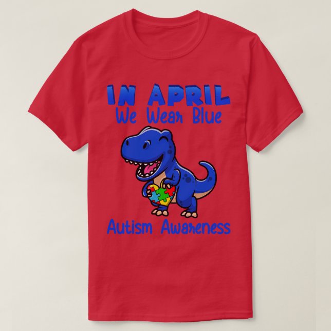 Camiseta Em abril, Vestimos a consciência do Autismo Azul (Frente do Design)