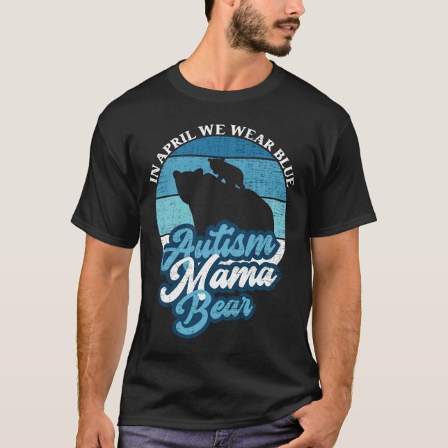 Camiseta Em abril Vestimos Autismo Azul Autismo Autismo Aut (Frente)