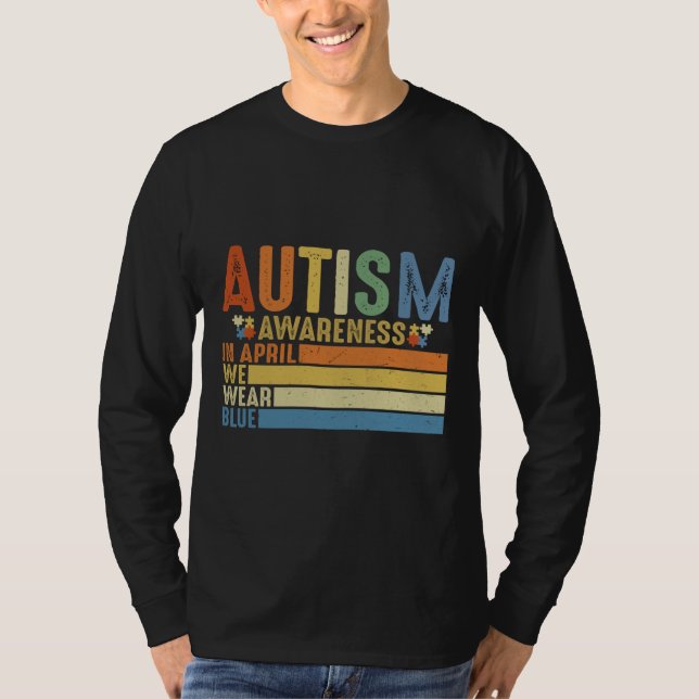Camiseta Em Abril, Vestimos Azul Para Autismo De Consciênci (Frente)