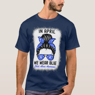 Camiseta Em Abril, Vestimos Azul Para O Abuso De Crianças.