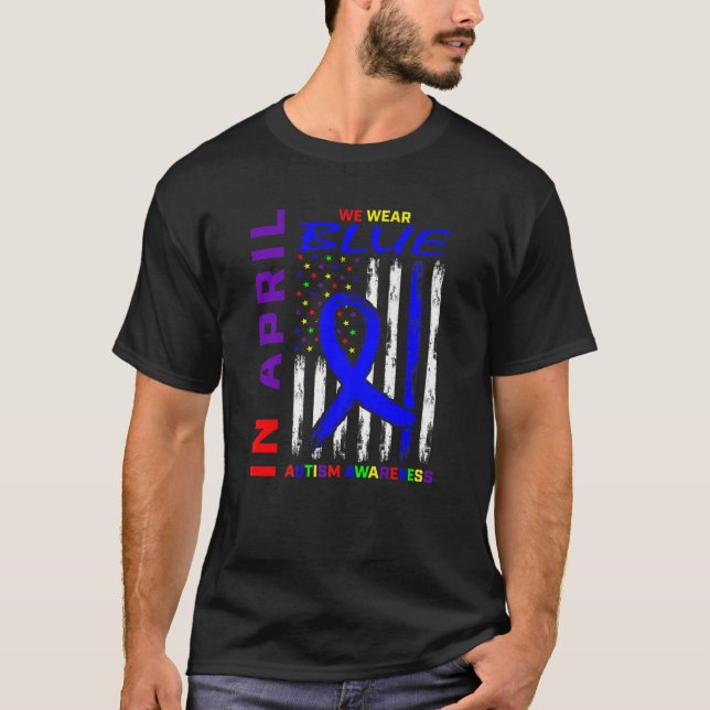 Camiseta Em Abril, Vestimos Azul Para Sensibilizar O Autism (Frente)