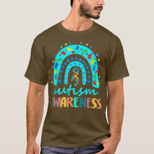 Camiseta Em abril Vestimos Blue Autism Rainbow Awarness Mon