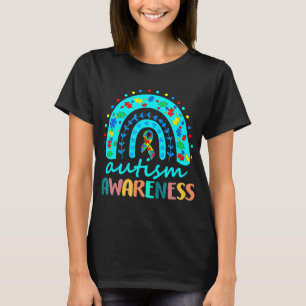 Camiseta Em abril Vestimos Blue Autism Rainbow Awarness Mon