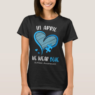 Camiseta Em abril Vestimos Blue Rainbow Autism Awarness Mon