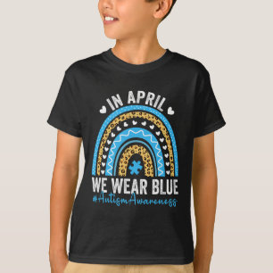 Camiseta Em abril Vestimos Blue Rainbow Autismo Sensibiliza