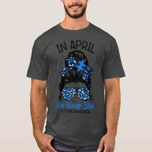 Camiseta Em abril, Vestimos Fogueira Azul de Fita Sensibili